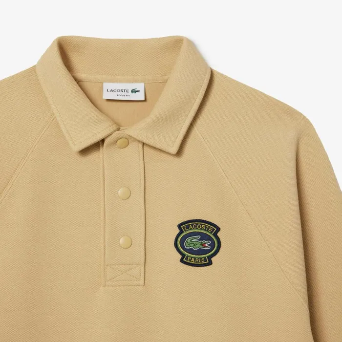 Sweaters and Sweatshirts Men Lacoste Men039s Loose Fit Piqu Sweatshirt Beige Ixq