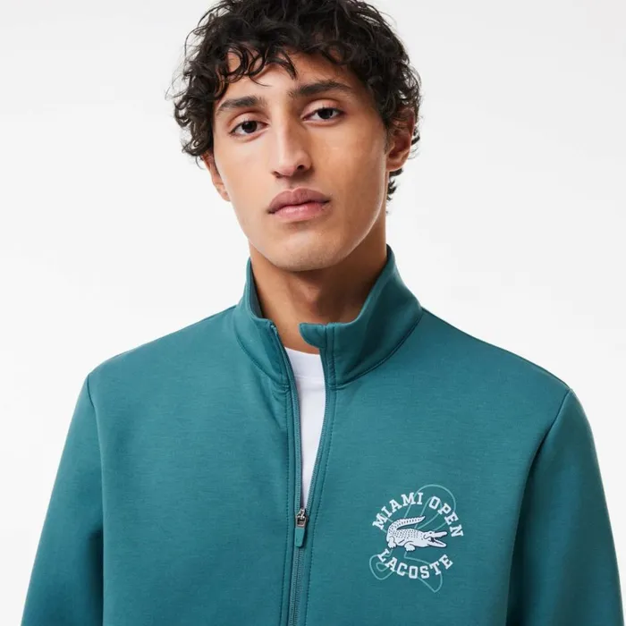 Sweaters and Sweatshirts Men Lacoste Men039s Miami Open Edition Tennis Sweatshirt Hydro Blue Iy4