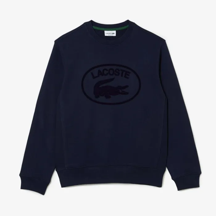 Sweaters and Sweatshirts Men Lacoste Men039s Relaxed Fit Organic Cotton Sweatshirt Navy Blue 166