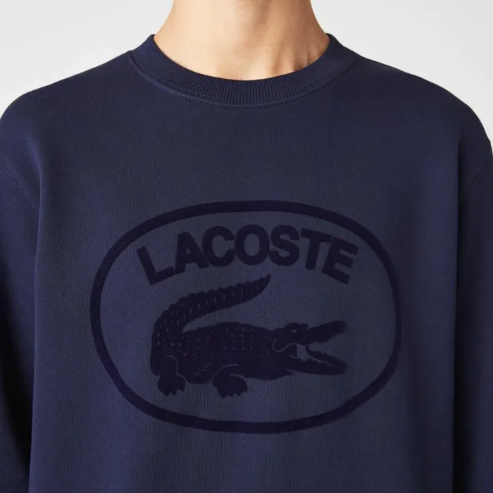 Sweaters and Sweatshirts Men Lacoste Men039s Relaxed Fit Organic Cotton Sweatshirt Navy Blue 166