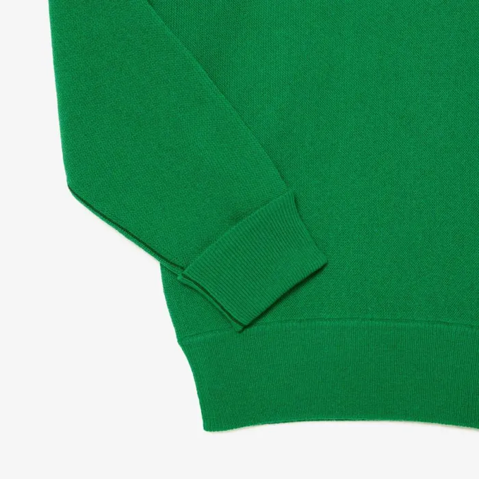 Sweaters and Sweatshirts Men Lacoste Men039s Relaxed Fit Polo Collar Wool Sweater Green Siw
