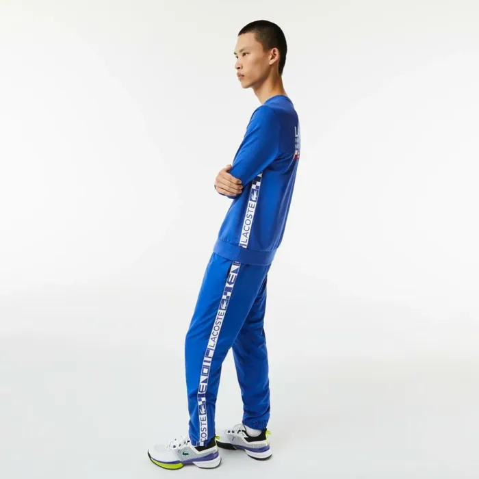 Sweaters and Sweatshirts Men Lacoste Men039s SPORT Printed Tennis Sweatshirt Blue K1q