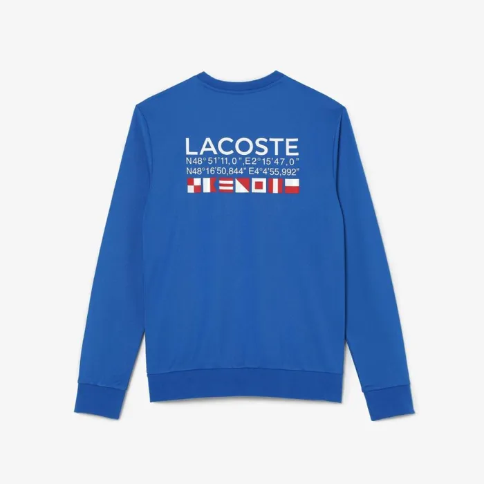 Sweaters and Sweatshirts Men Lacoste Men039s SPORT Printed Tennis Sweatshirt Blue K1q