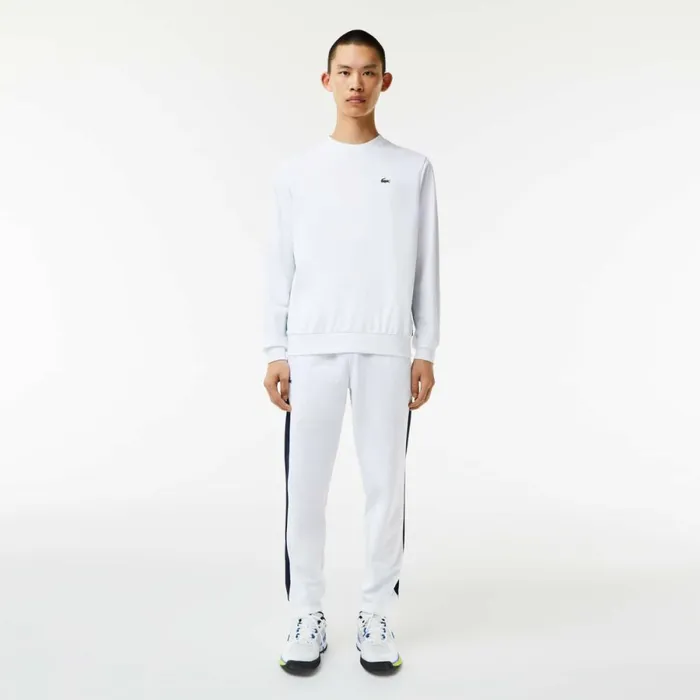 Sweaters and Sweatshirts Men Lacoste Men039s SPORT Printed Tennis Sweatshirt White 001