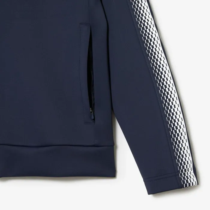 Sweaters and Sweatshirts Men Lacoste Mens Lacoste Tennis X Daniil Medvedev ZipUp Sweatshirt Blue White C9c