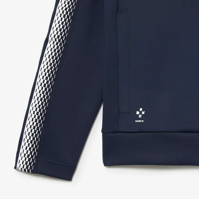 Sweaters and Sweatshirts Men Lacoste Mens Lacoste Tennis X Daniil Medvedev ZipUp Sweatshirt Blue White C9c