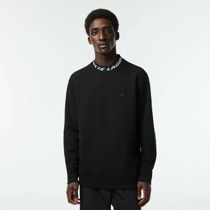 Sweaters and Sweatshirts Men Lacoste Mens Logo Collar Sweatshirt Black 031