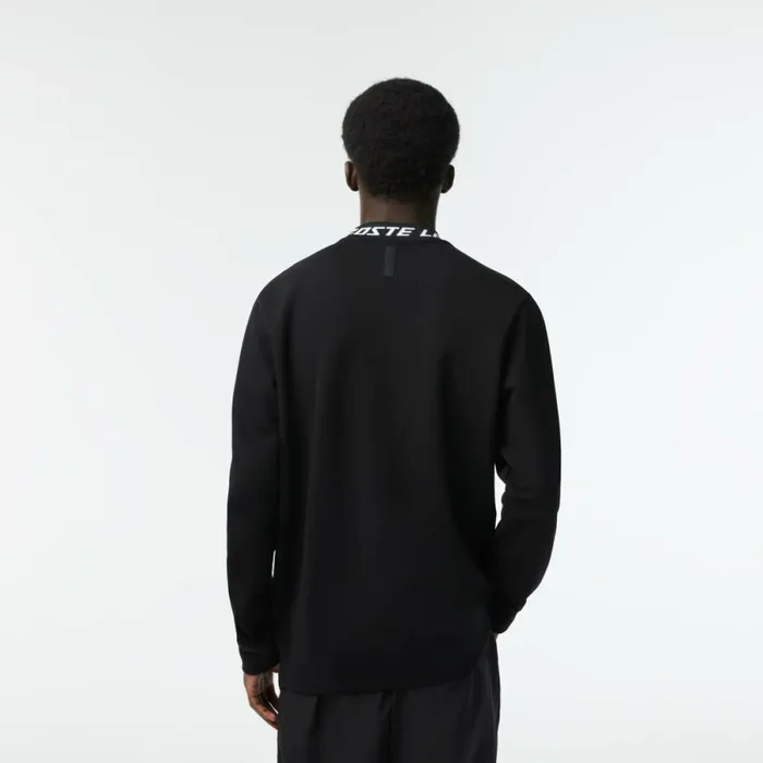 Sweaters and Sweatshirts Men Lacoste Mens Logo Collar Sweatshirt Black 031
