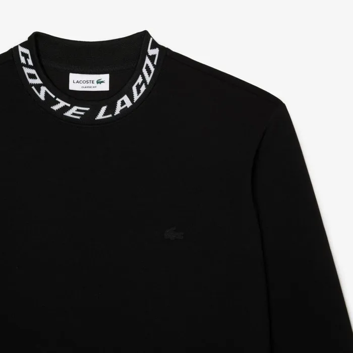 Sweaters and Sweatshirts Men Lacoste Mens Logo Collar Sweatshirt Black 031