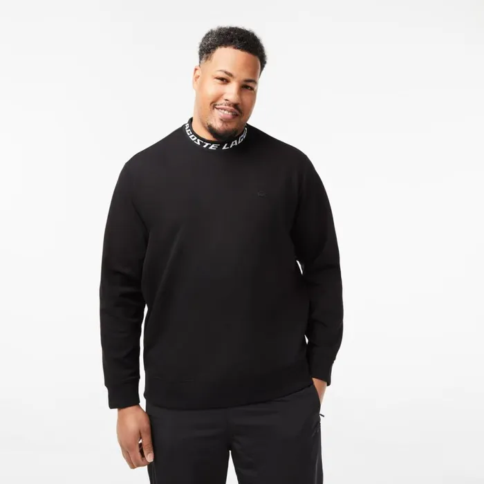 Sweaters and Sweatshirts Men Lacoste Mens Logo Collar Sweatshirt Black 031