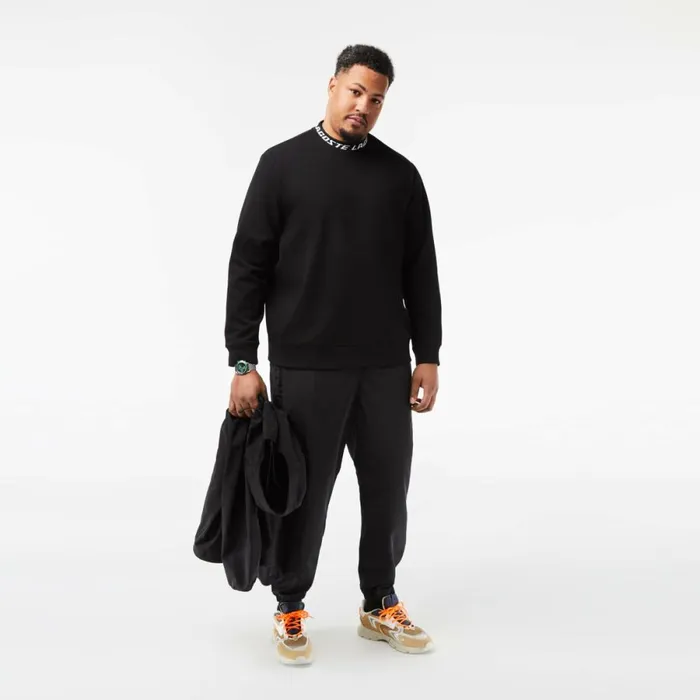 Sweaters and Sweatshirts Men Lacoste Mens Logo Collar Sweatshirt Black 031