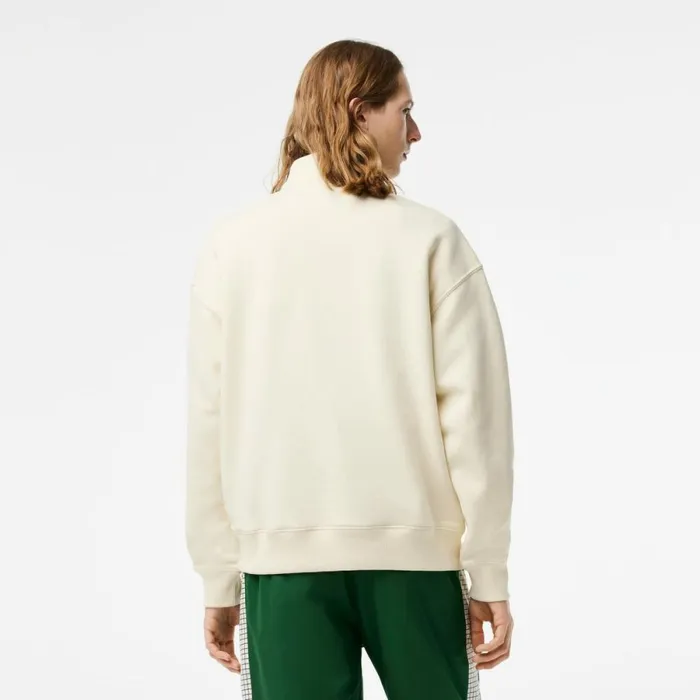 Sweaters and Sweatshirts Men Lacoste Mens Loose Fit Organic Cotton Half Zip Sweatshirt Cream Xfj