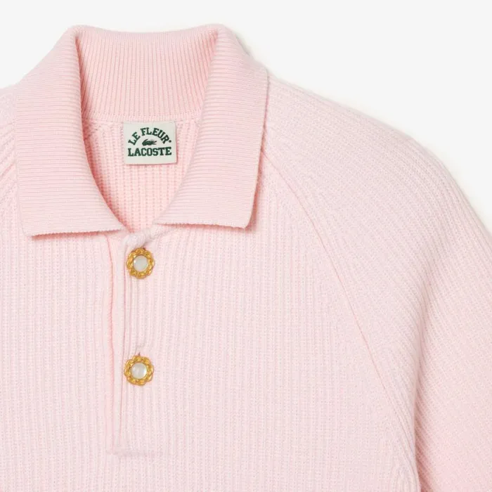 Sweaters and Sweatshirts MenWomen Lacoste Lacoste X Le FLEUR Polo Collar Sweater Pink Ix5