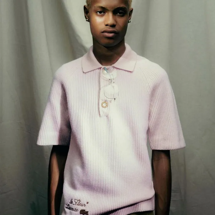 Sweaters and Sweatshirts MenWomen Lacoste Lacoste X Le FLEUR Polo Collar Sweater Pink Ix5