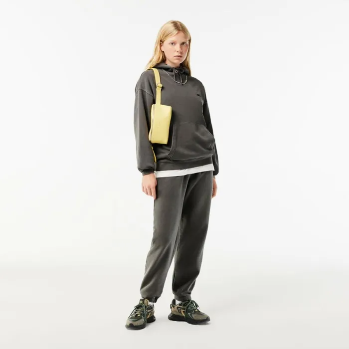 Sweaters and Sweatshirts MenWomen Lacoste Unisex Loose Fit Cotton Fleece Hoodie Grey S0i