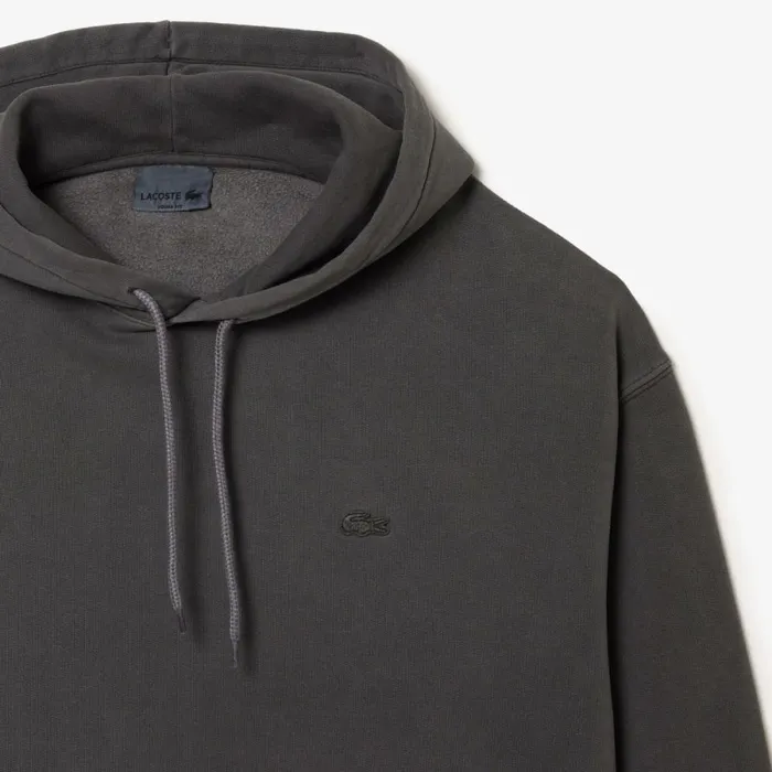 Sweaters and Sweatshirts MenWomen Lacoste Unisex Loose Fit Cotton Fleece Hoodie Grey S0i