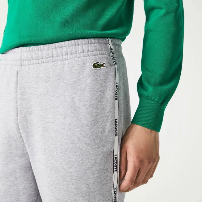 Sweatpants and Trousers Men Lacoste Men039s Branded Bands Skinny Fleece Sweatpants Grey Chine Cca
