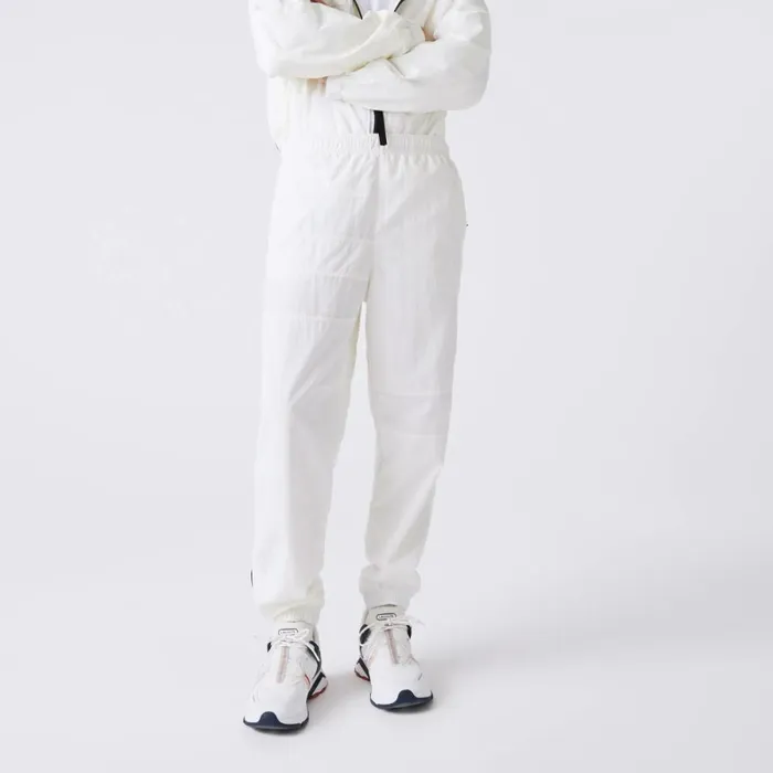 Sweatpants and Trousers Men Lacoste Men039s Patchwork WaterRepellent Joggers White B5l