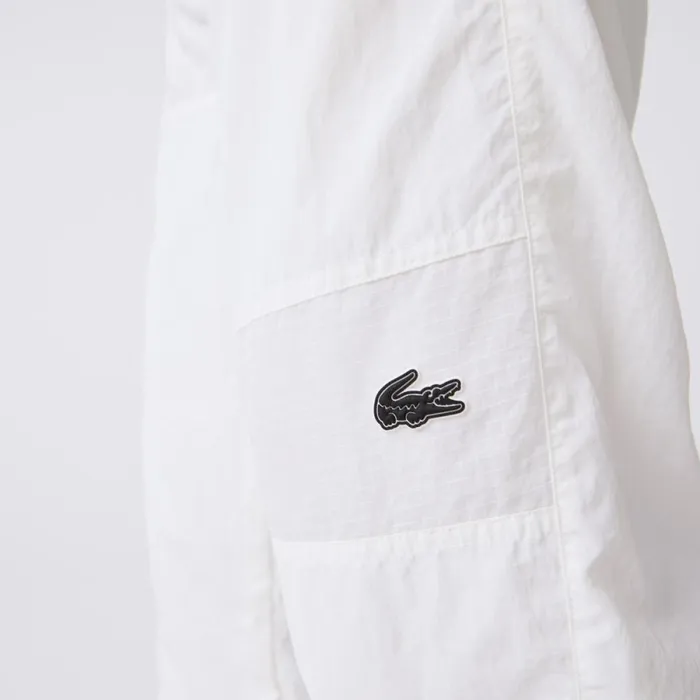 Sweatpants and Trousers Men Lacoste Men039s Patchwork WaterRepellent Joggers White B5l