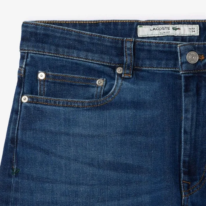 Sweatpants and Trousers Men Lacoste Men039s Slim Fit Stretch Cotton Denim Jeans Blue Mk9
