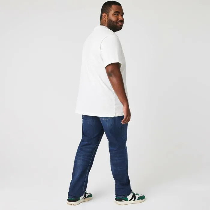 Sweatpants and Trousers Men Lacoste Men039s Slim Fit Stretch Cotton Denim Jeans Blue Mk9