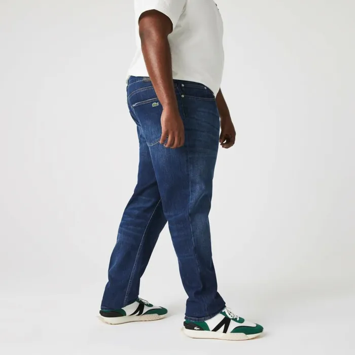 Sweatpants and Trousers Men Lacoste Men039s Slim Fit Stretch Cotton Denim Jeans Blue Mk9