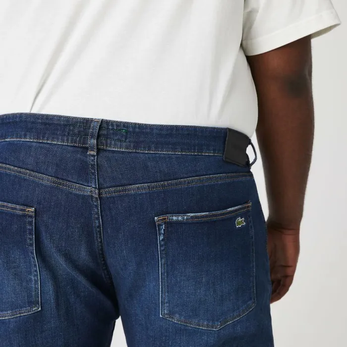 Sweatpants and Trousers Men Lacoste Men039s Slim Fit Stretch Cotton Denim Jeans Blue Mk9