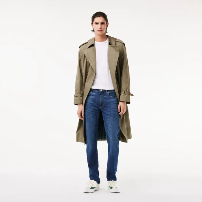 Sweatpants and Trousers Men Lacoste Men039s Slim Fit Stretch Cotton Denim Jeans Blue Mk9