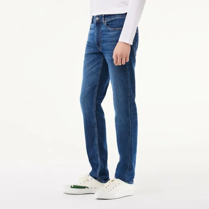 Sweatpants and Trousers Men Lacoste Men039s Slim Fit Stretch Cotton Denim Jeans Blue Mk9