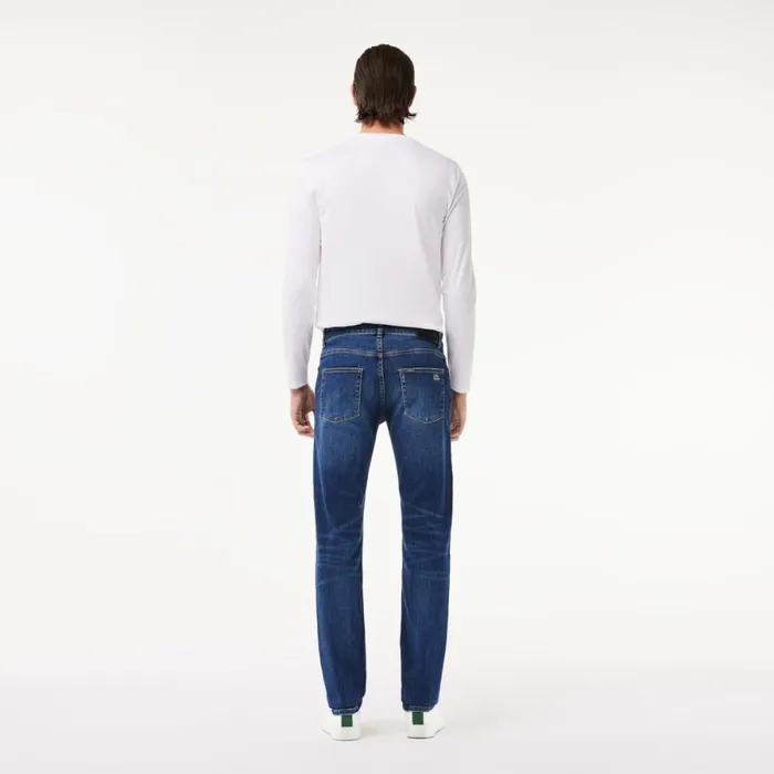 Sweatpants and Trousers Men Lacoste Men039s Slim Fit Stretch Cotton Denim Jeans Blue Mk9