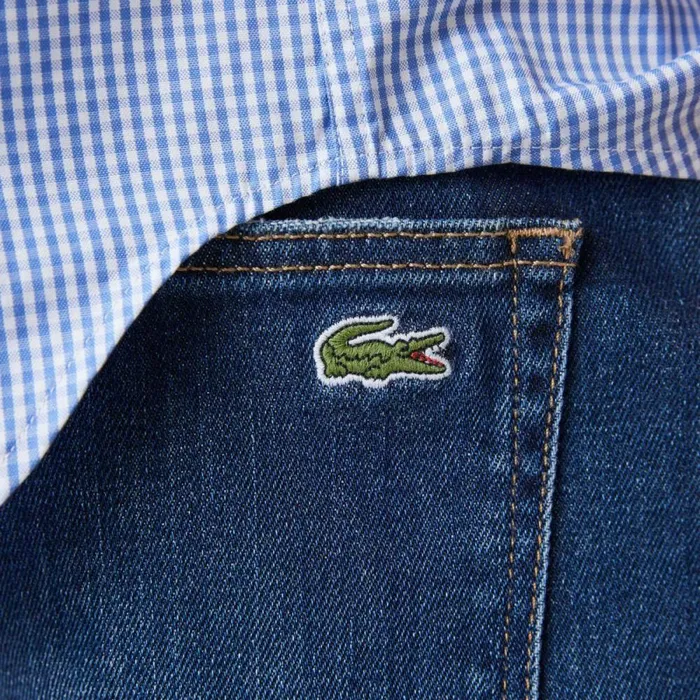Sweatpants and Trousers Men Lacoste Men039s Slim Fit Stretch Cotton Denim Jeans Blue Mk9