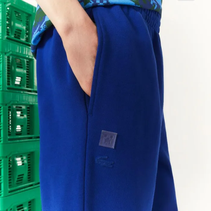 Sweatpants and Trousers MenWomen Lacoste Unisex Lacoste X Minecraft Organic Cotton Fleece Sweatpants Blue Bdm