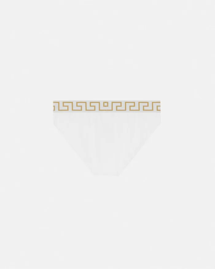 Swimwear Men Versace Greca Border Swim Briefs Whiteprint