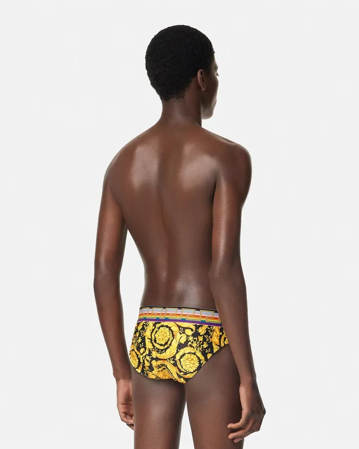 Swimwear Men Versace Pride Barocco Swim Briefs Blackprint