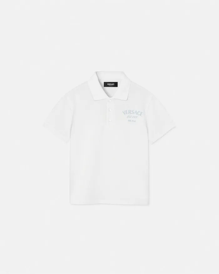 Tshirts and Polos Kids Versace University Coral Polo Shirt Whiteprint