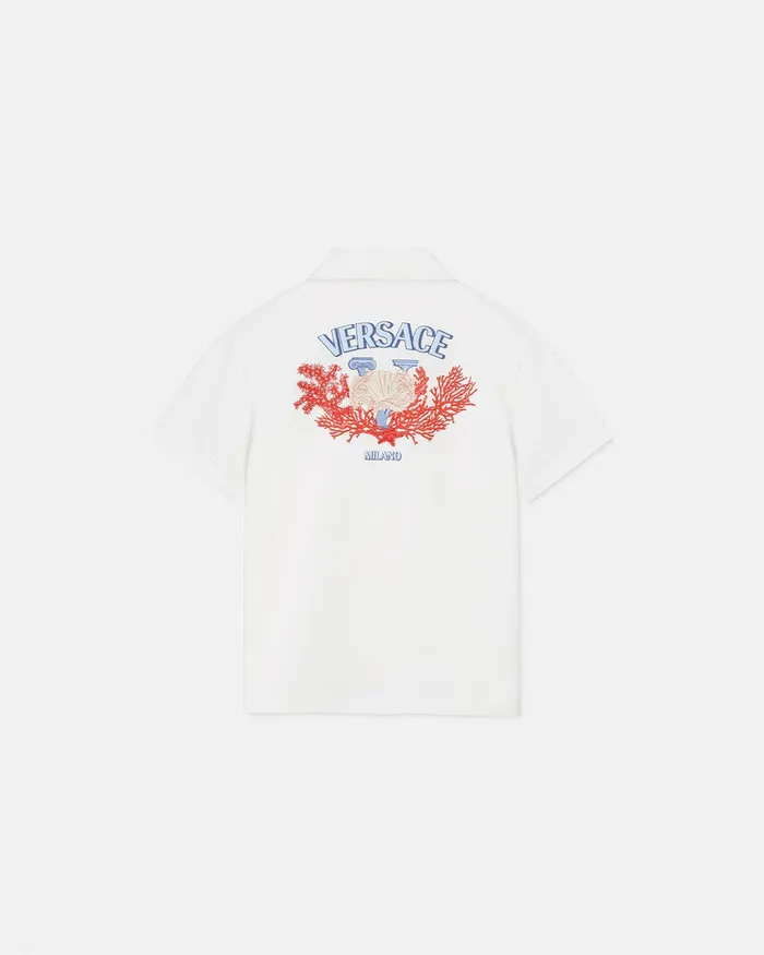 Tshirts and Polos Kids Versace University Coral Polo Shirt Whiteprint