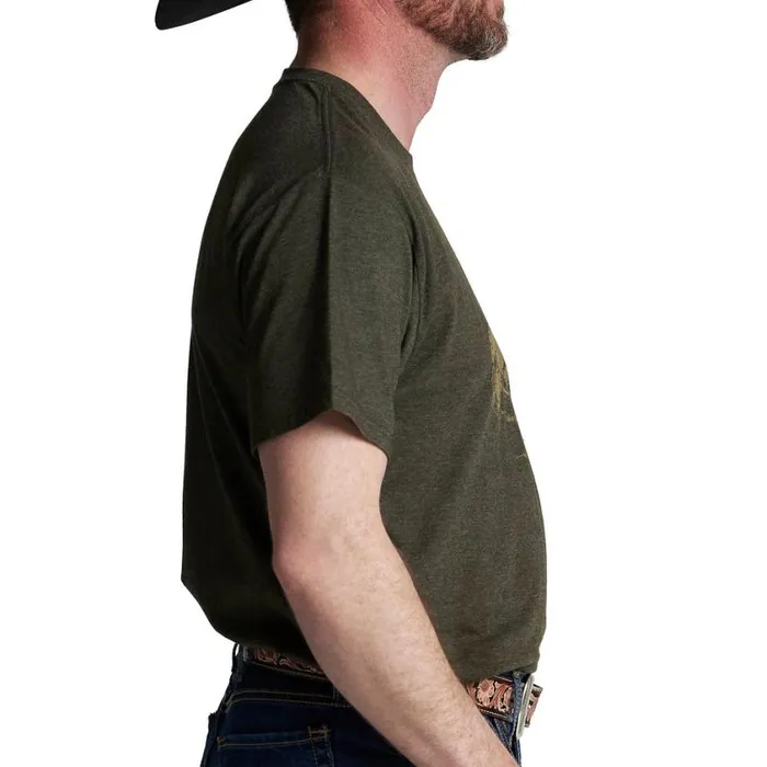 TShirts and Polos Men Justin Boots Justin Bison Tee Olive Heather 040green041