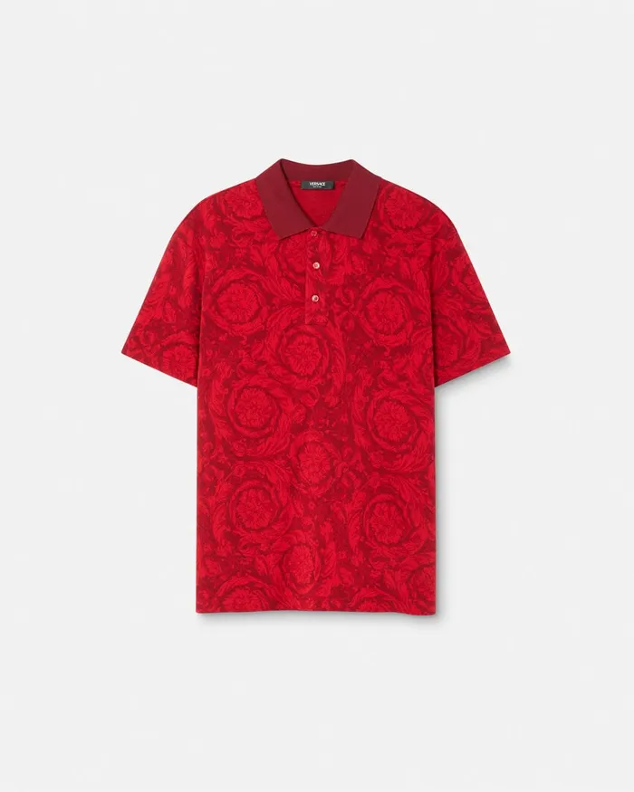 TShirts and Polos Men Versace Barocco Polo Shirt Red