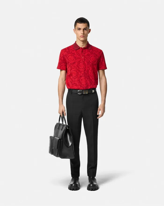 TShirts and Polos Men Versace Barocco Polo Shirt Red