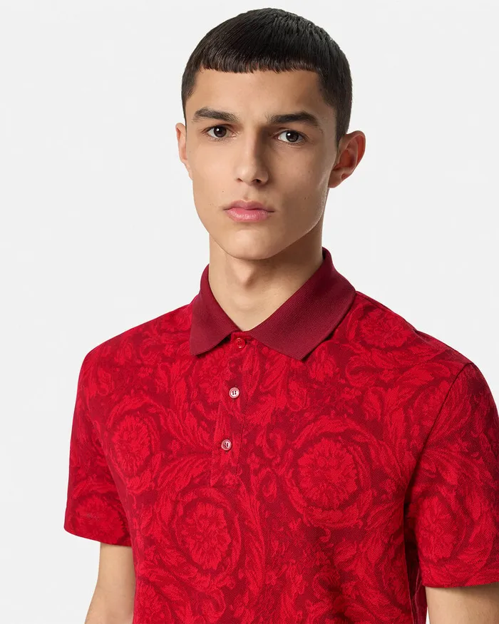 TShirts and Polos Men Versace Barocco Polo Shirt Red