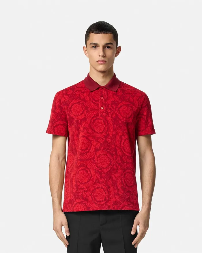 TShirts and Polos Men Versace Barocco Polo Shirt Red