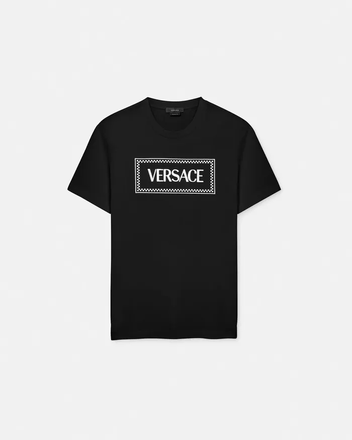 TShirts and Polos Men Versace Embroidered 03990s Vintage Logo TShirt Black