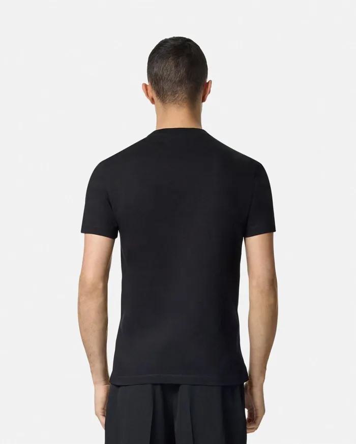 TShirts and Polos Men Versace Embroidered 03990s Vintage Logo TShirt Black