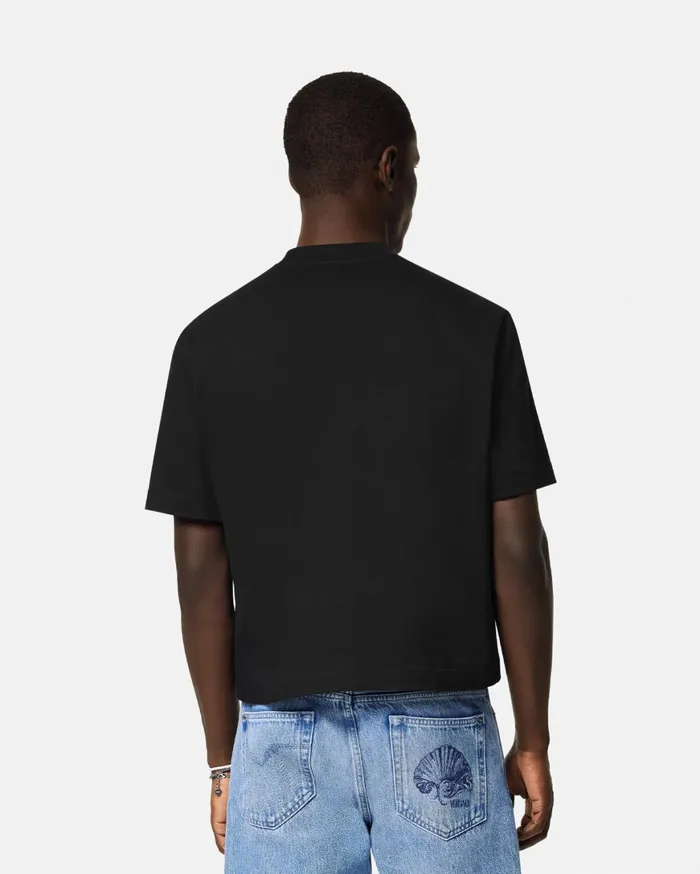 TShirts and Polos Men Versace Embroidered Medusa Milano TShirt Black