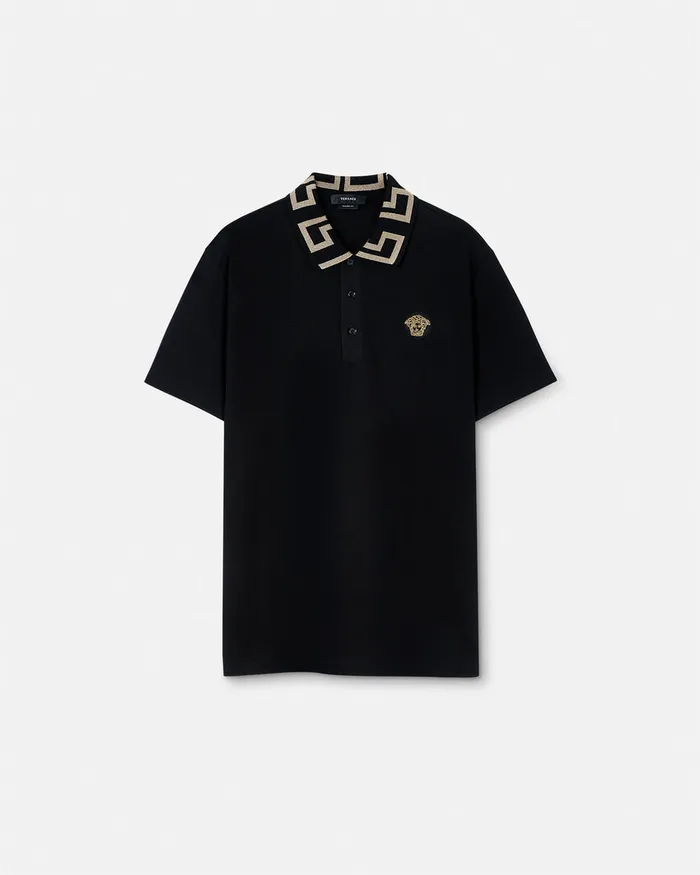 TShirts and Polos Men Versace Greca Polo Shirt Black