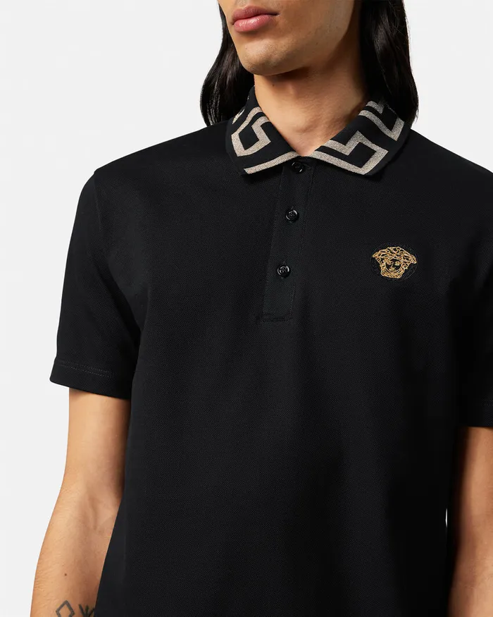 TShirts and Polos Men Versace Greca Polo Shirt Black