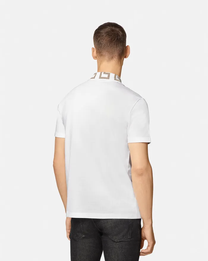 TShirts and Polos Men Versace Greca Polo Shirt White