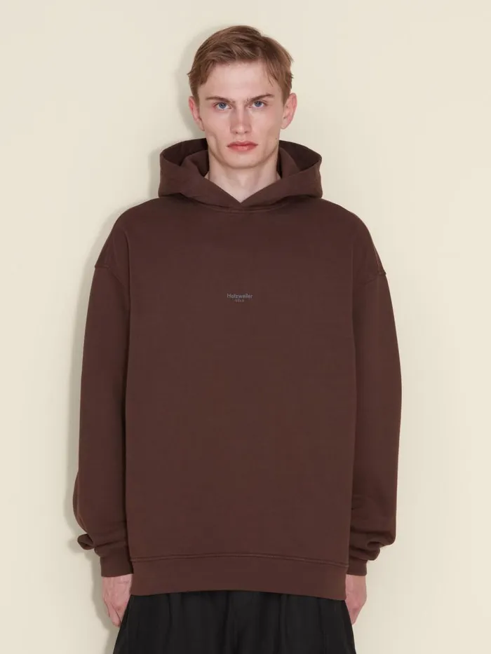 Tshirts and Sweats Men Holzweiler M Paradise Oslo Hoodie Dk Brown