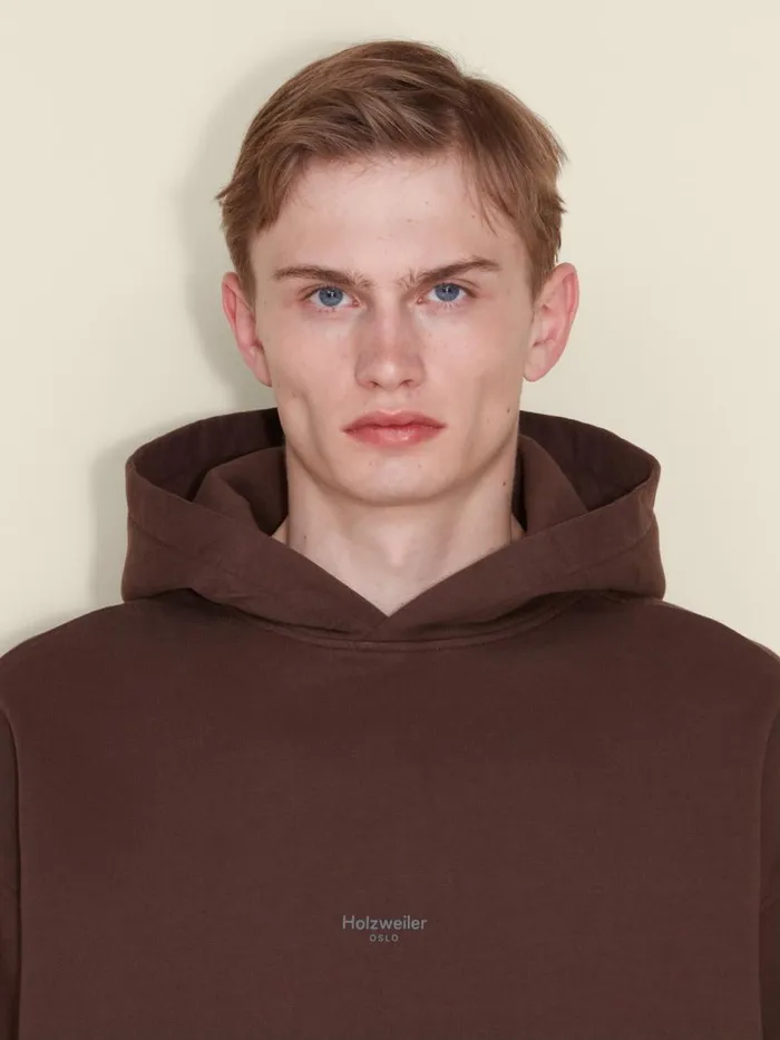 Tshirts and Sweats Men Holzweiler M Paradise Oslo Hoodie Dk Brown