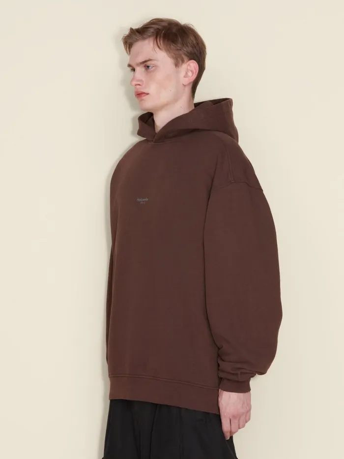 Tshirts and Sweats Men Holzweiler M Paradise Oslo Hoodie Dk Brown
